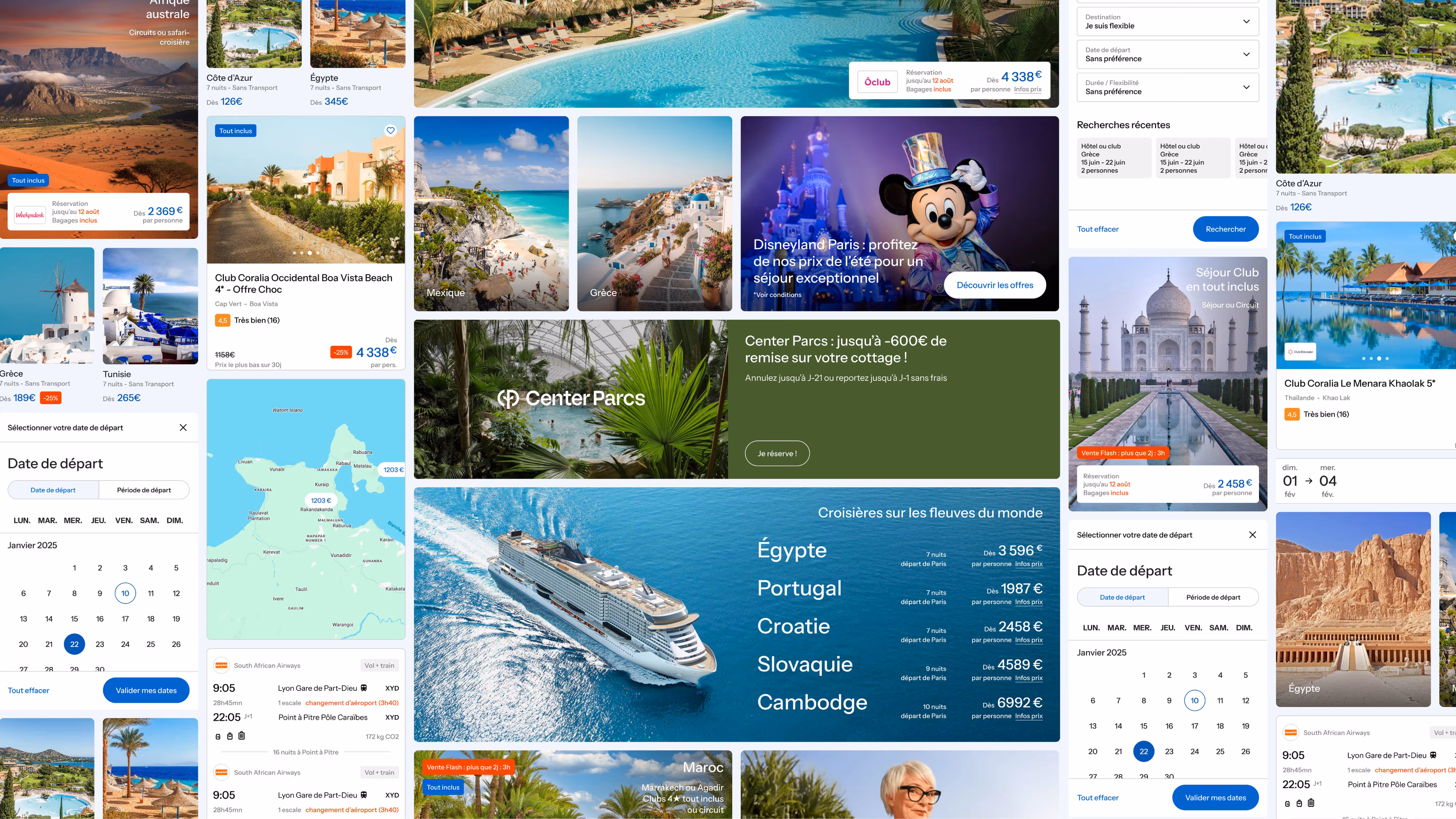 Complete design system create by Ultro agency and Julien Pianetti for Voyages E.Leclerc