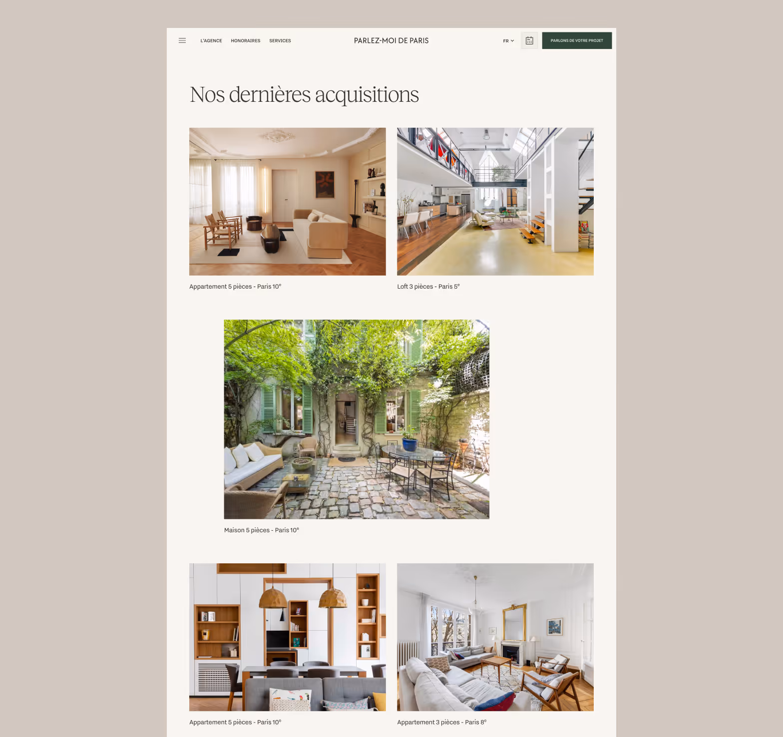 Web page of Parlez-moi de Parsi website.