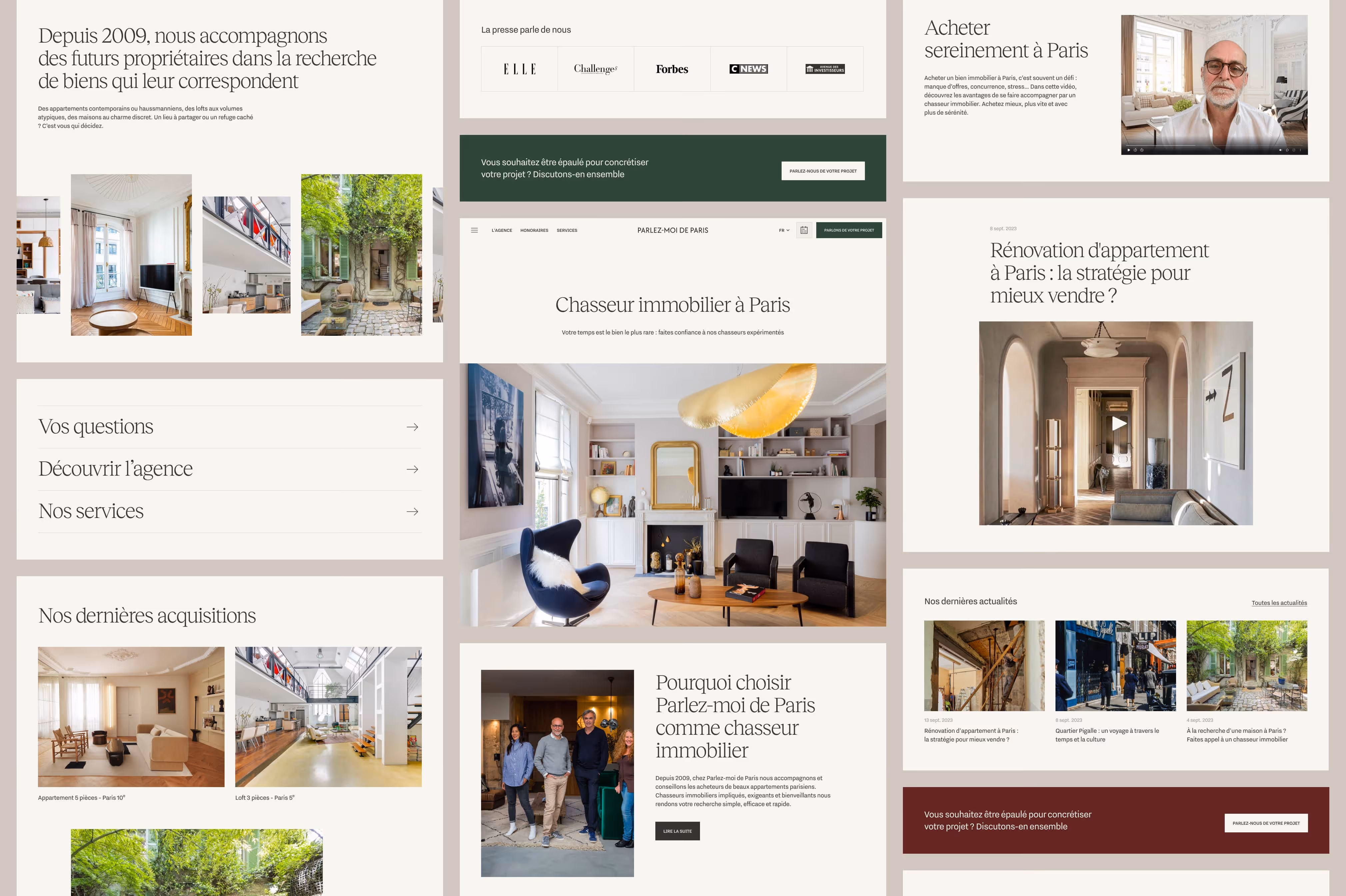 Design element of Parlez-moi de Paris Website built in Webflow