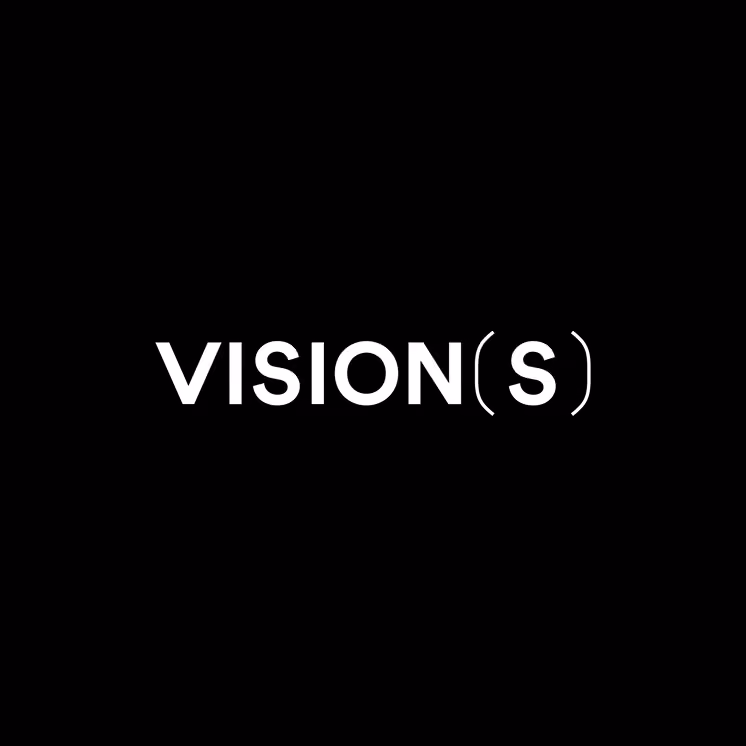 Word VISION with letter S in parentheses on a black background.