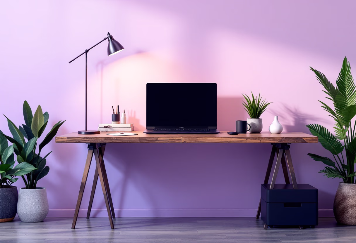 [background image] image of a workspace with a laptop (for an ai developer tools)