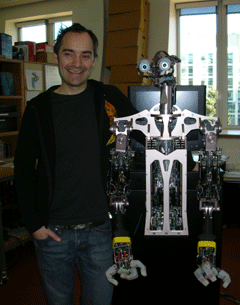 Aaron Edsinger with his robot Domo at MIT in 2007