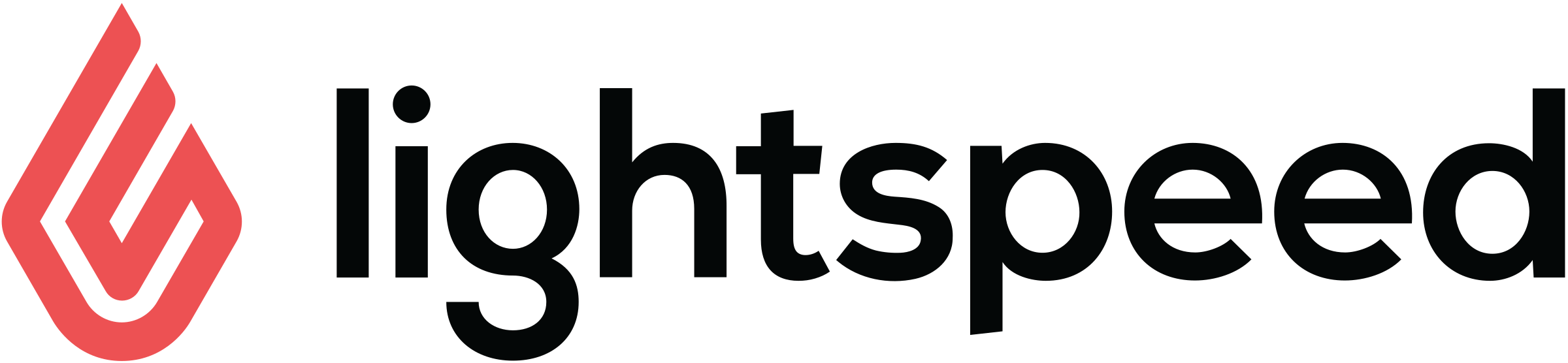 Lightspeed company logo with stylized red symbol and black text.