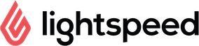 Lightspeed company logo with stylized red symbol and black text.