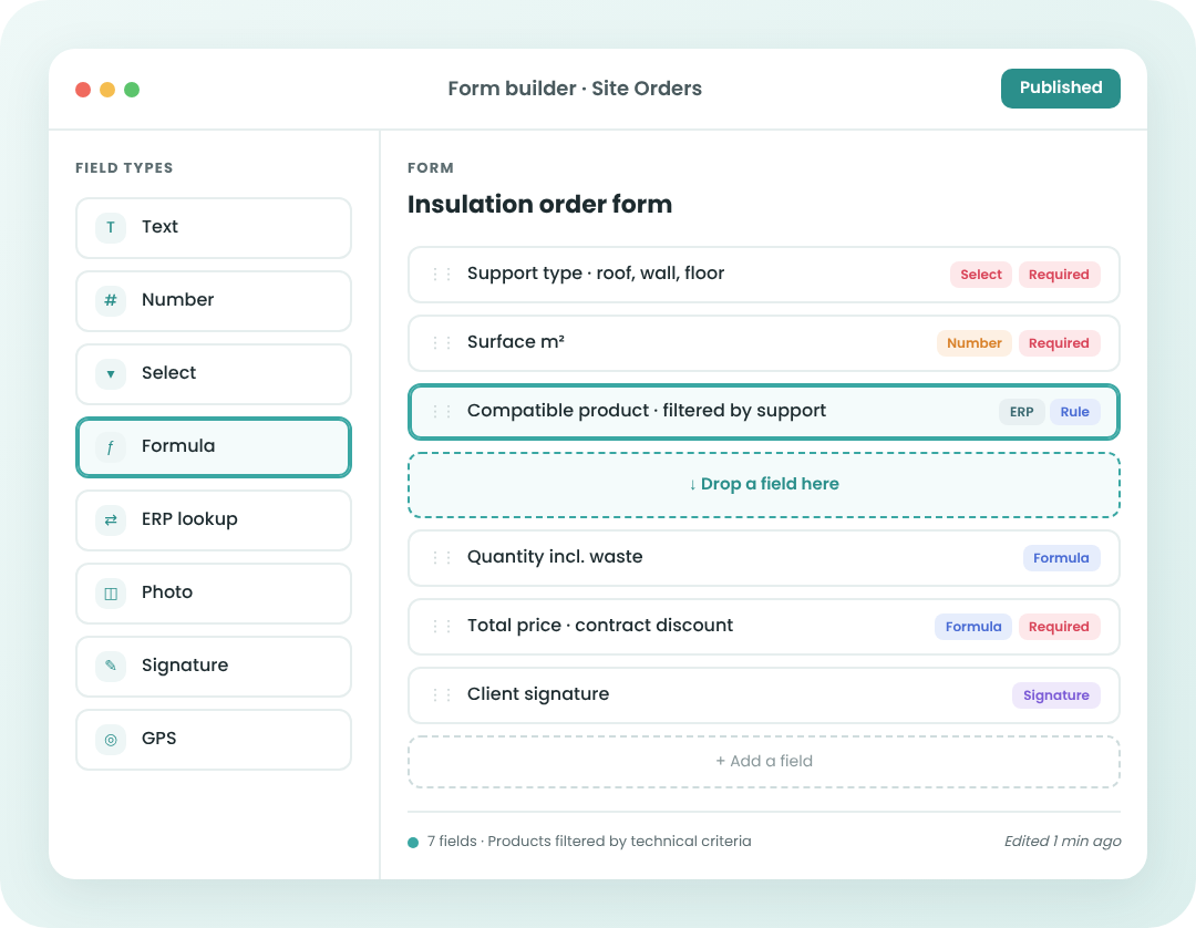 Création d'un formulaire de commande avec formules de calcul dans Plugnotes