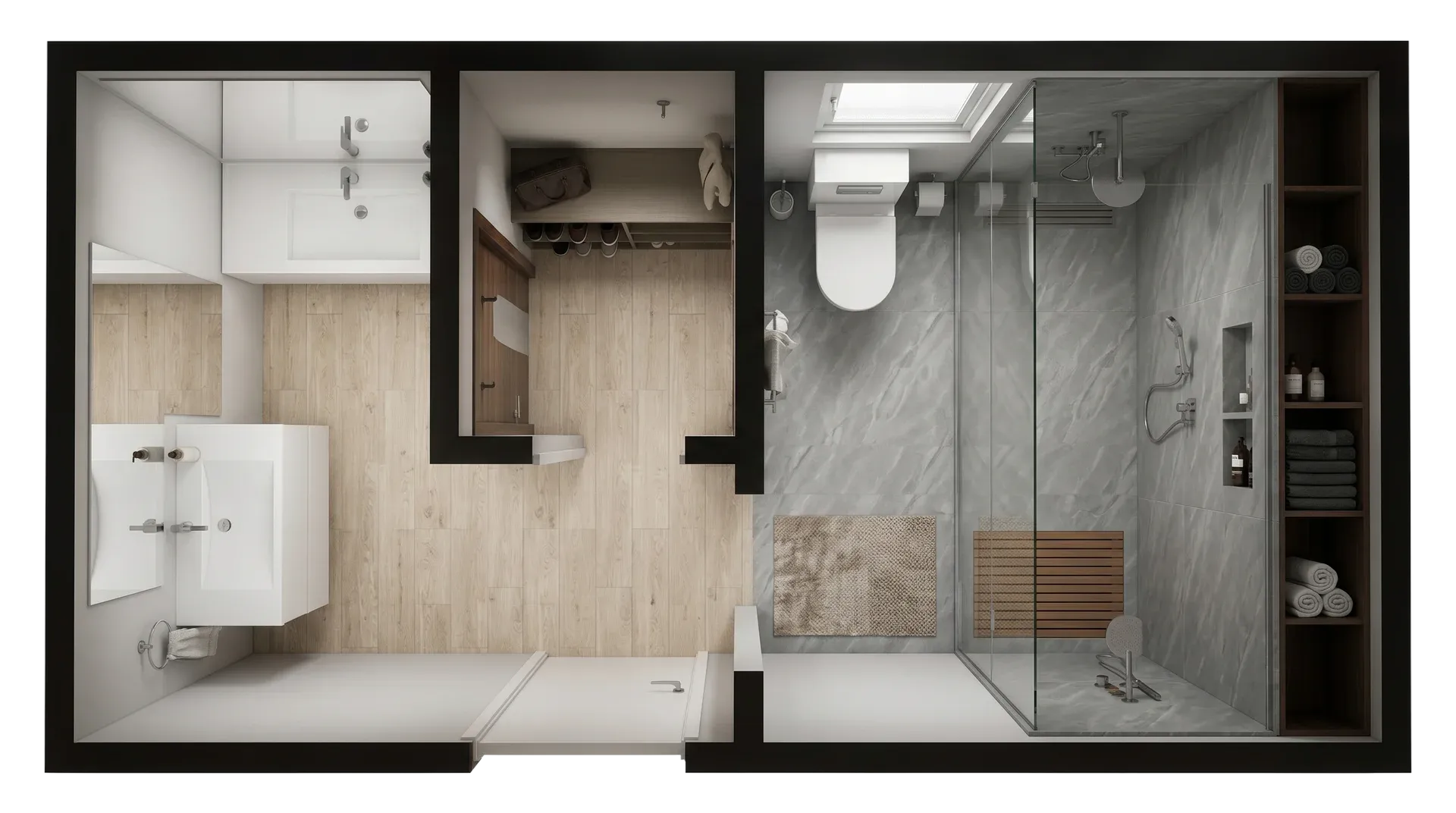 Modular sanitary container private bathroom for artist village with shower, toilet, sink and backstage event facilities