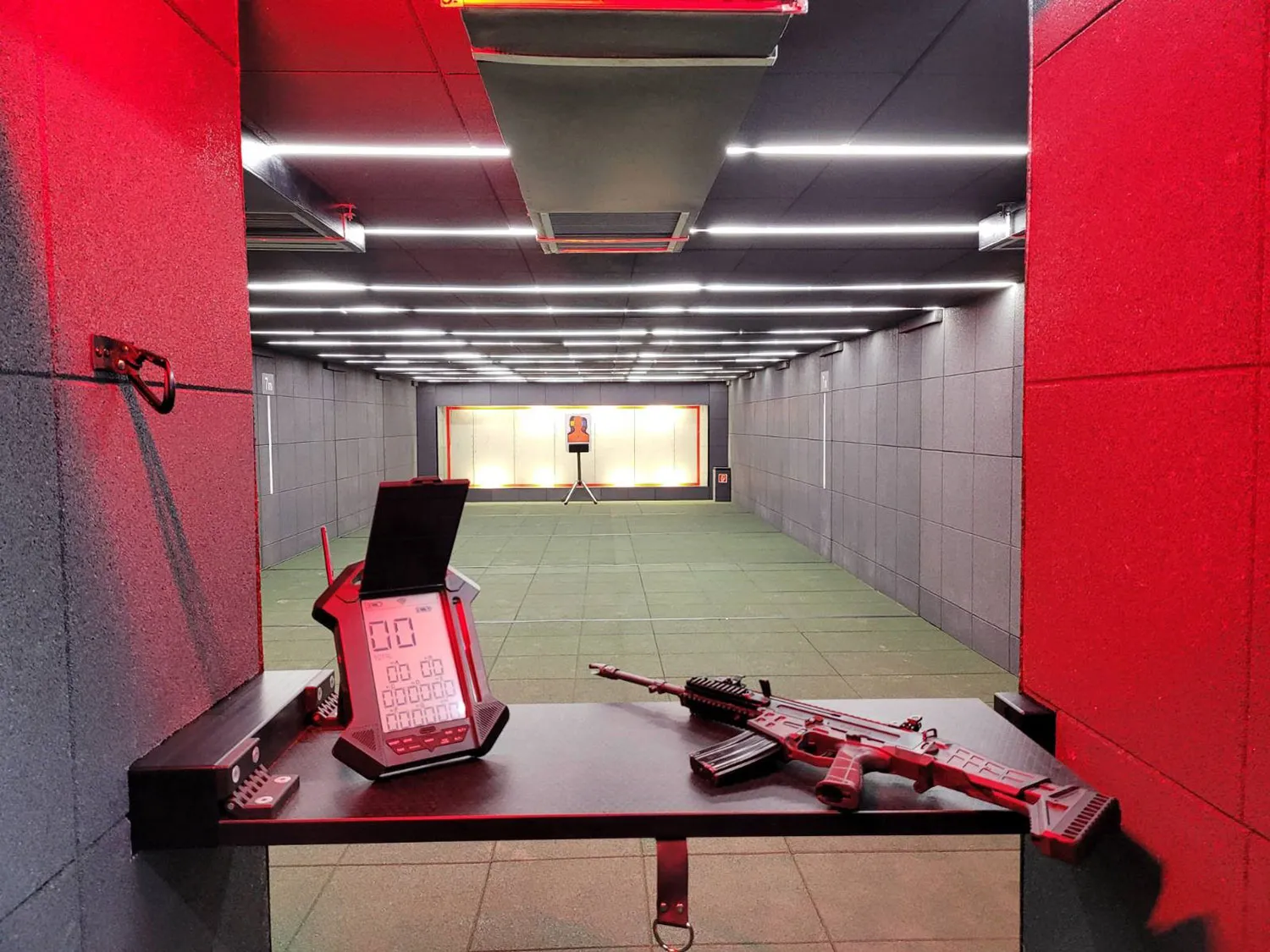 Deployable armoured military shooting range