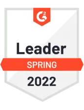 G2 Leader Spring 2022 badge with red and white design.