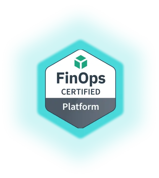 FinOps Certified Platform badge with a green cube icon on top.