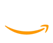 Amazon Web Services logo featuring 'aws' with an orange curved arrow underneath.