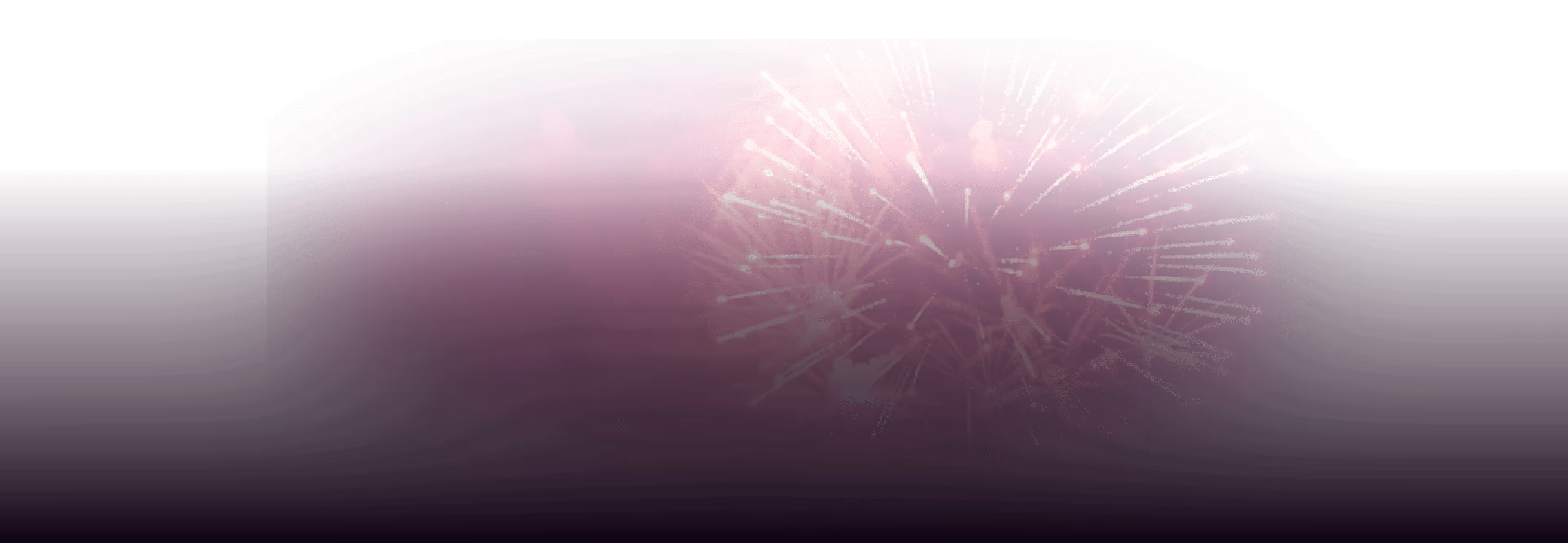 Bright pink fireworks exploding against a dark purple and black gradient background.