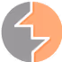 Two interlocking arrows forming a circle, one gray pointing right and one orange pointing left.