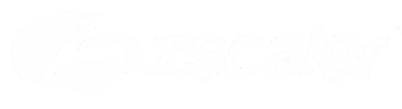 Zscaler company logo in white with a stylized swoosh design.