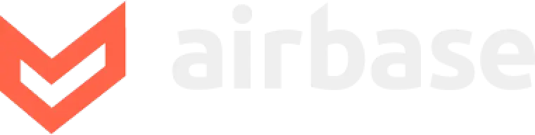Airbase company logo with a stylized red 'M' symbol followed by the word 'airbase' in lowercase white letters.