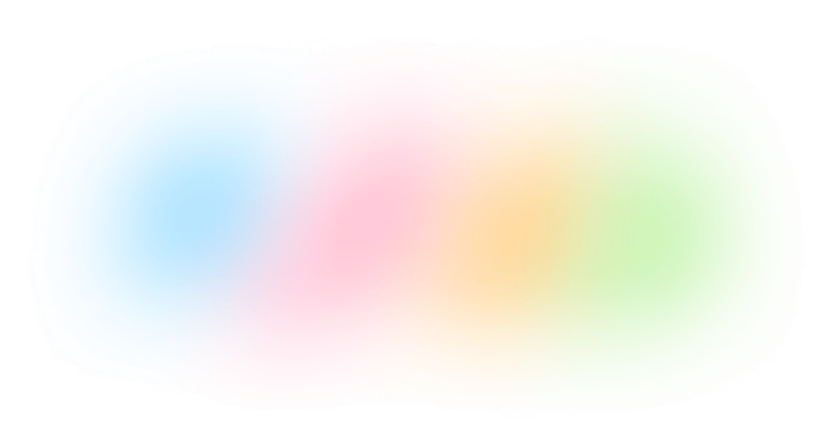Abstract blurred gradient with overlapping blue, pink, orange, and green colors on a black background.