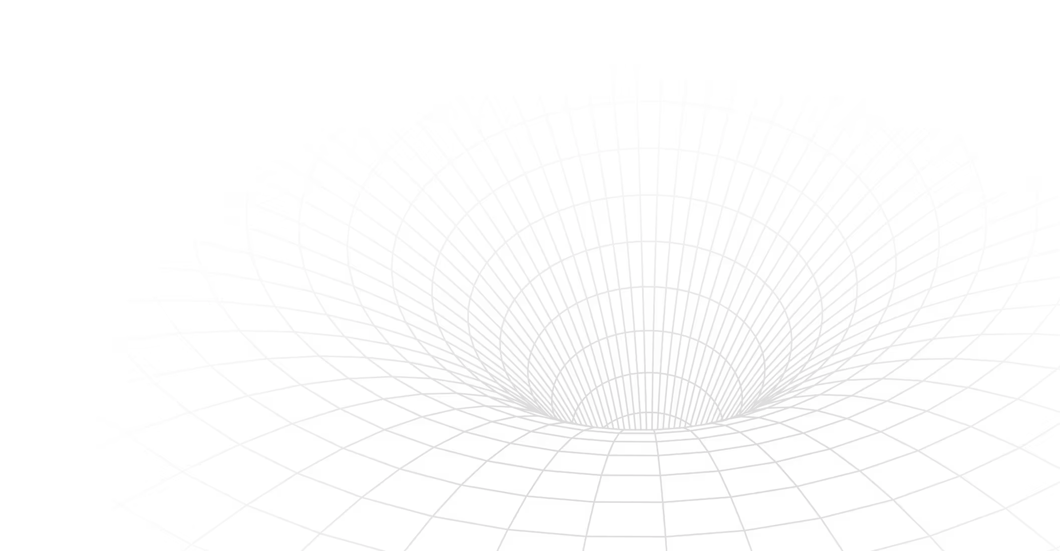 3D grid wireframe forming a funnel-shaped tunnel against a black background.