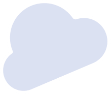 Simple blue cloud icon with white outline on a transparent background.