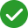 Green check mark icon inside a circle.