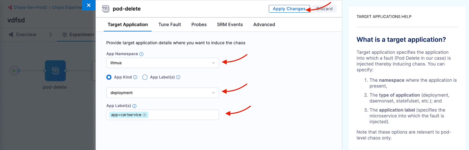 Target Application Config