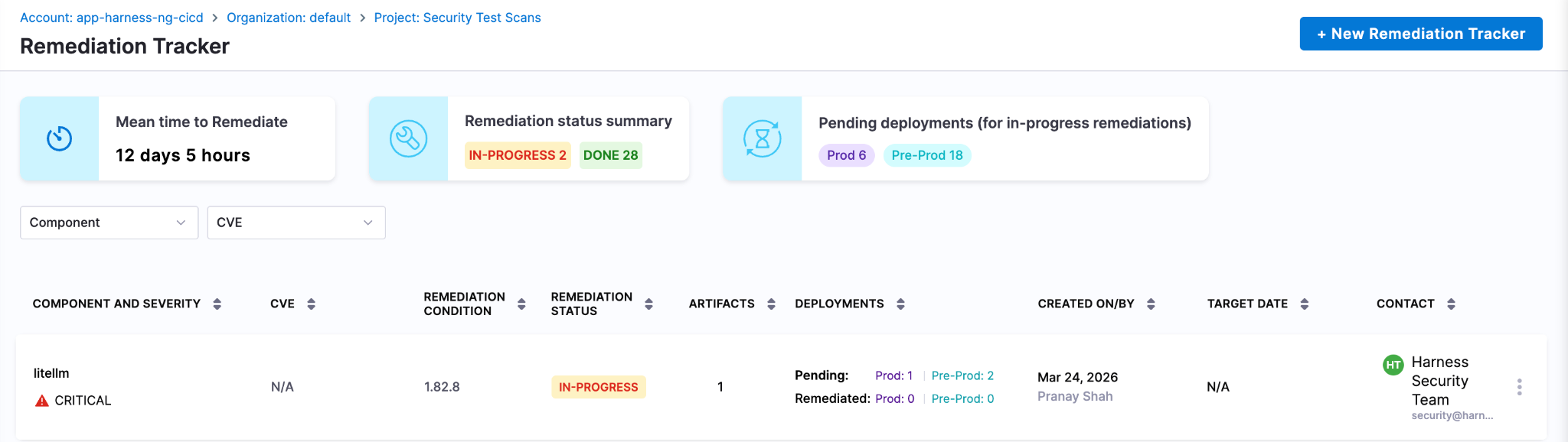 Screenshot illustrating: Track & Remediate Issues with Developers