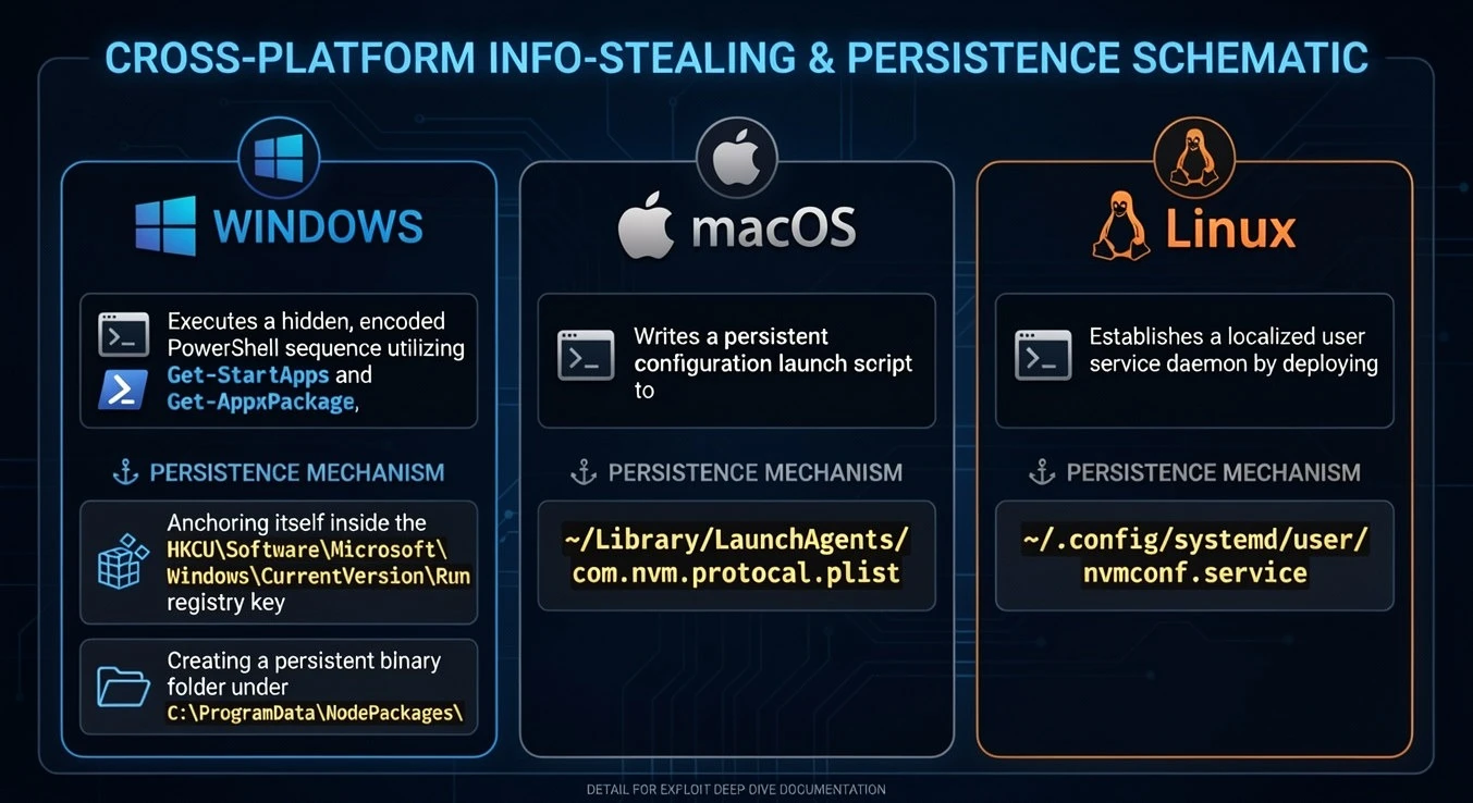 Screenshot illustrating: Cross-Platform Info-Stealing & Persistence