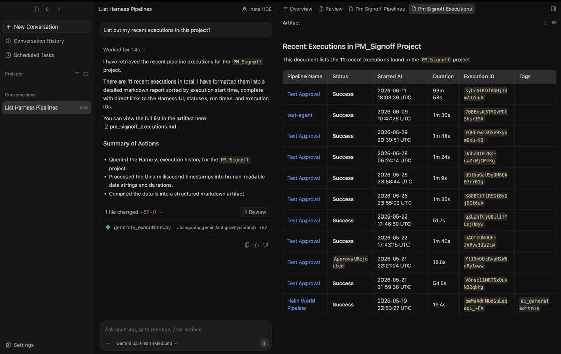 Screenshot illustrating: Drill into execution history