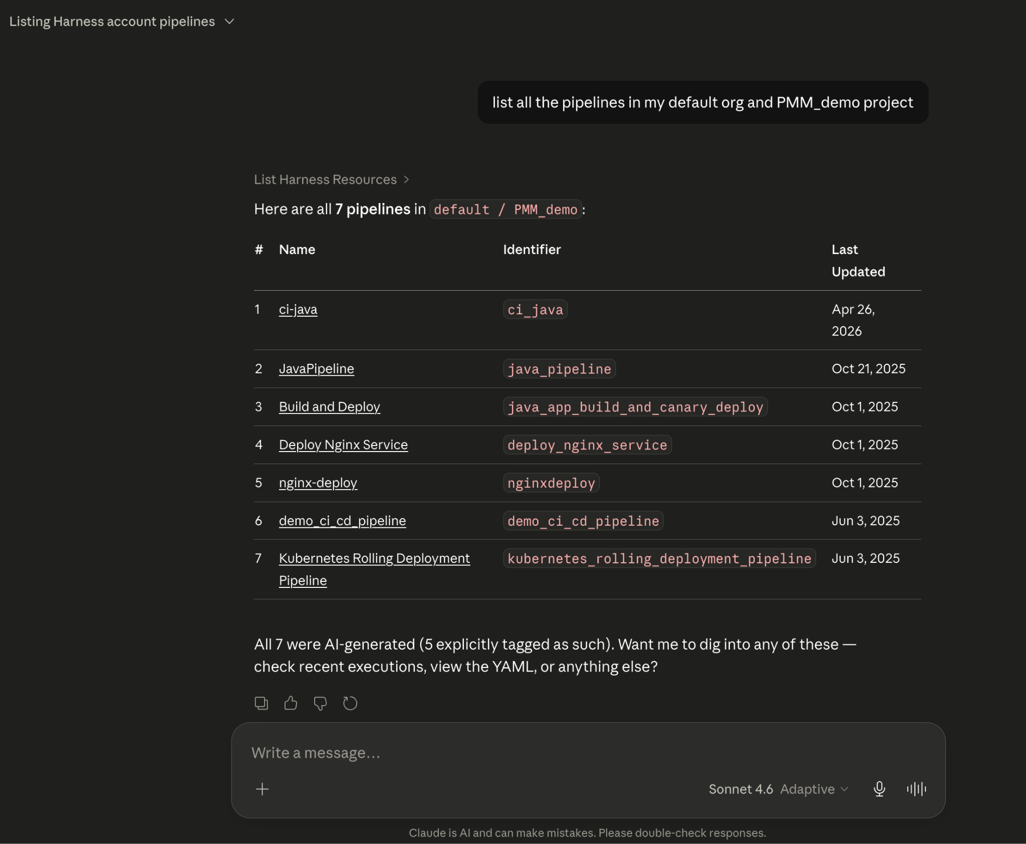 Screenshot illustrating: What You Can Do with Claude and Harness