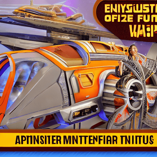 Futuristic orange and silver vehicle with garbled text, representing the initial Stable Diffusion model output