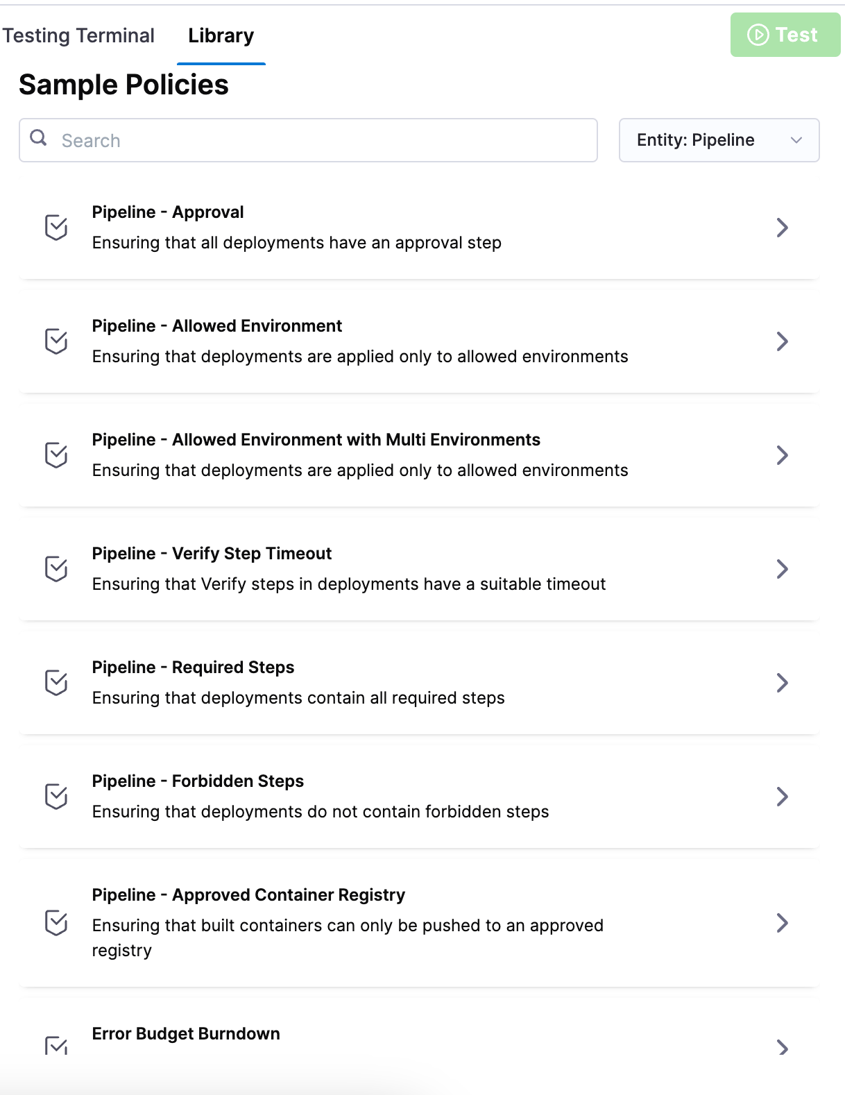 Harness policy library