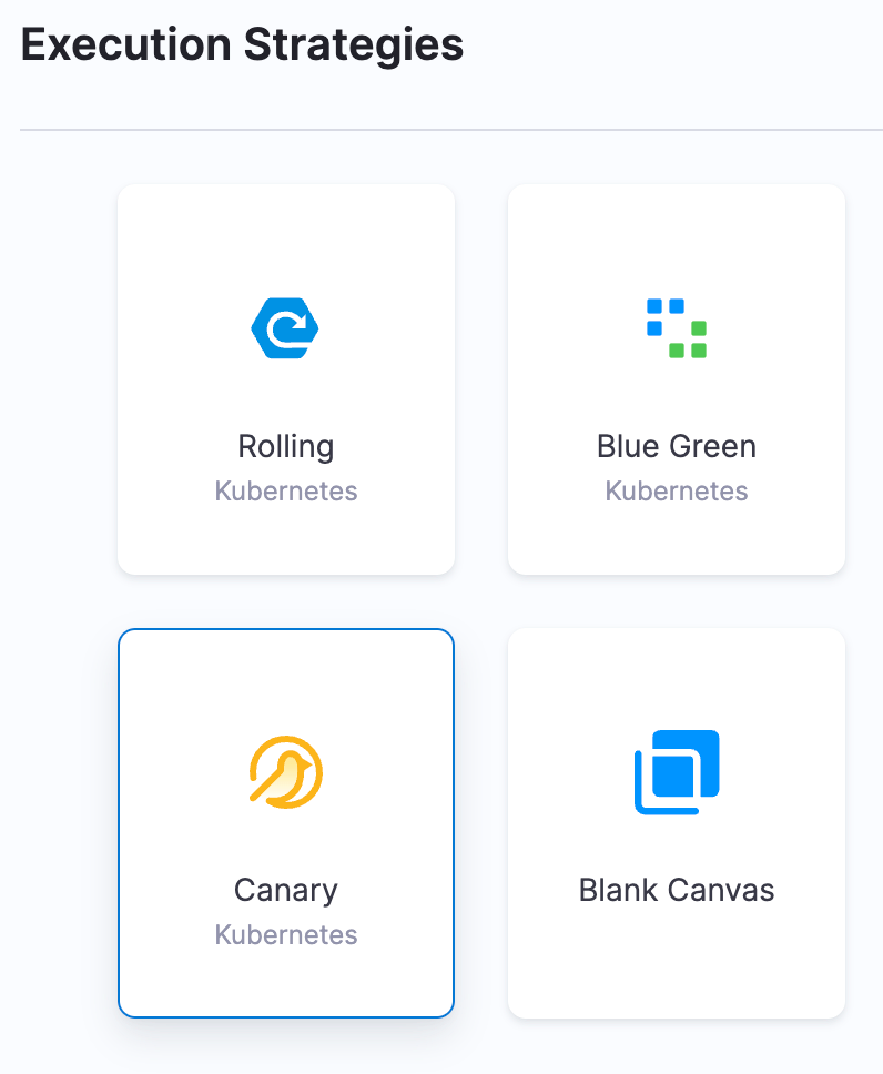 Canary deployment strategy in the execution