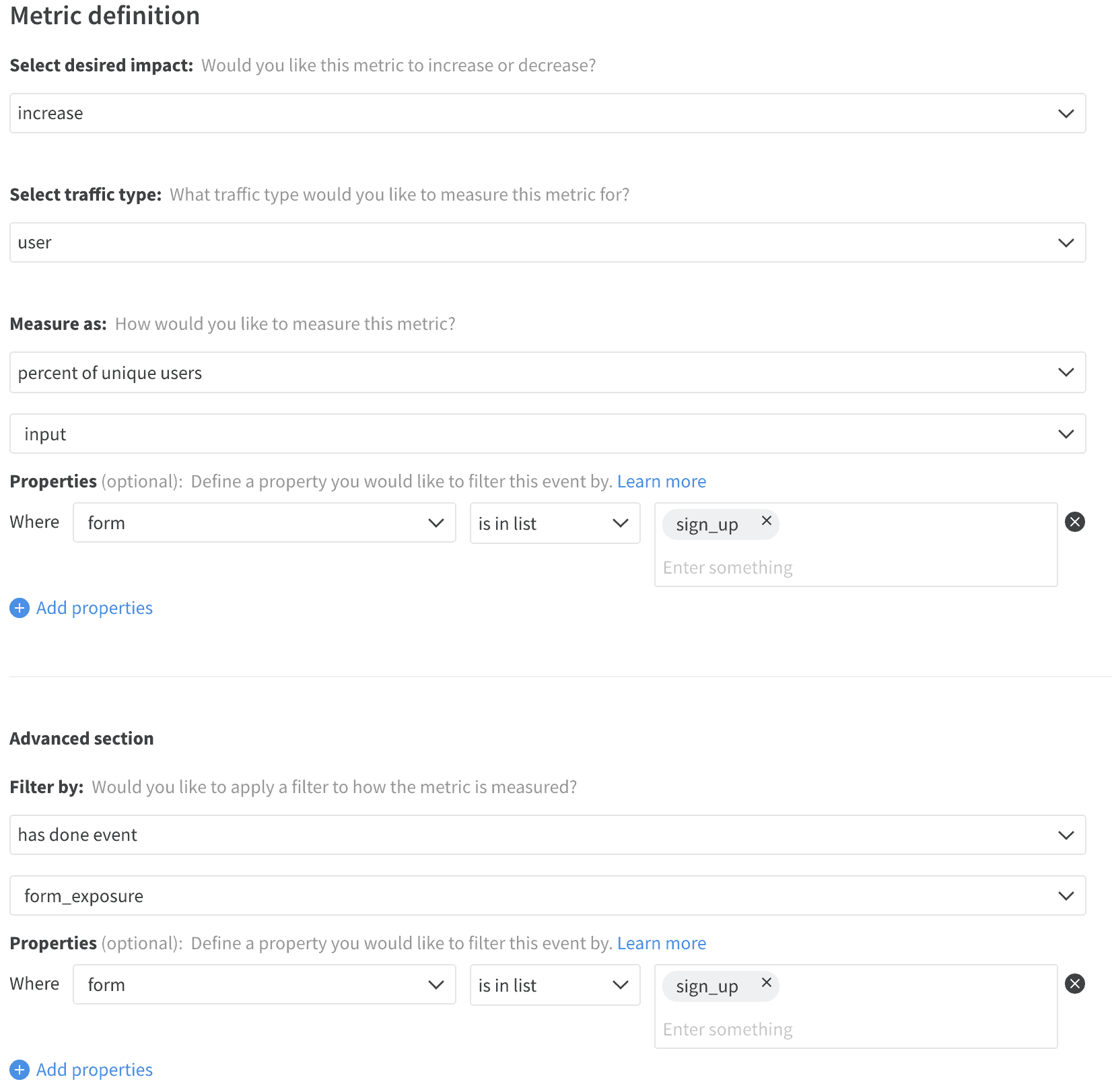 Implementation of Form Start Rate metric in Split
