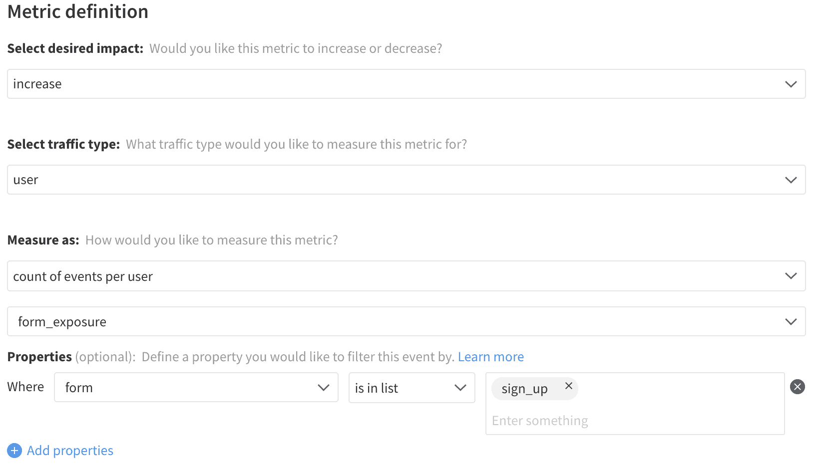 Implementation of Average Form Exposures metric in Split