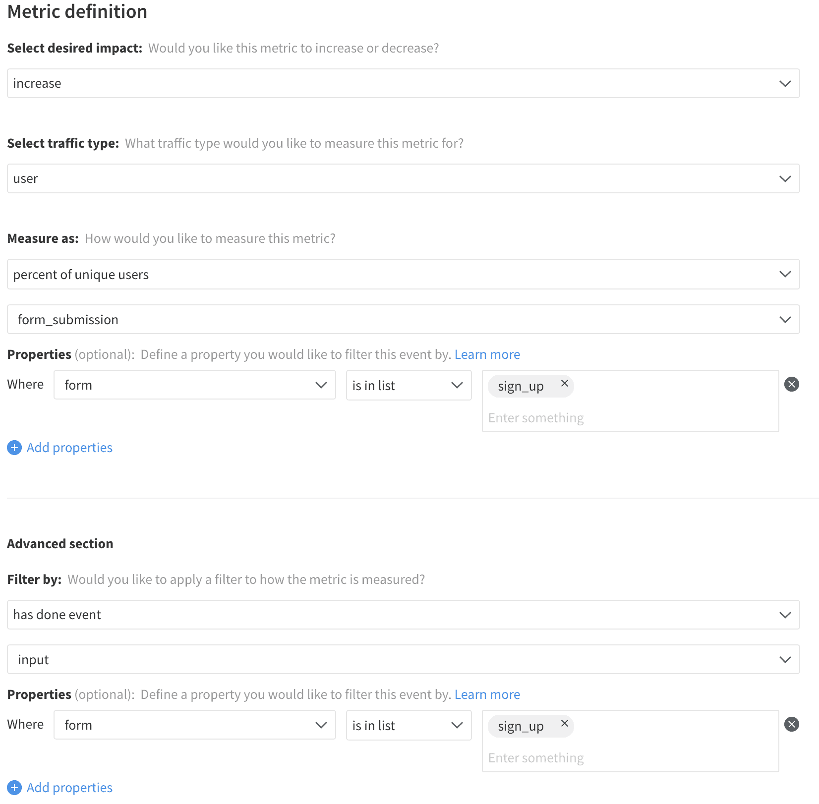 Implementation of Completion Rate metric in Split