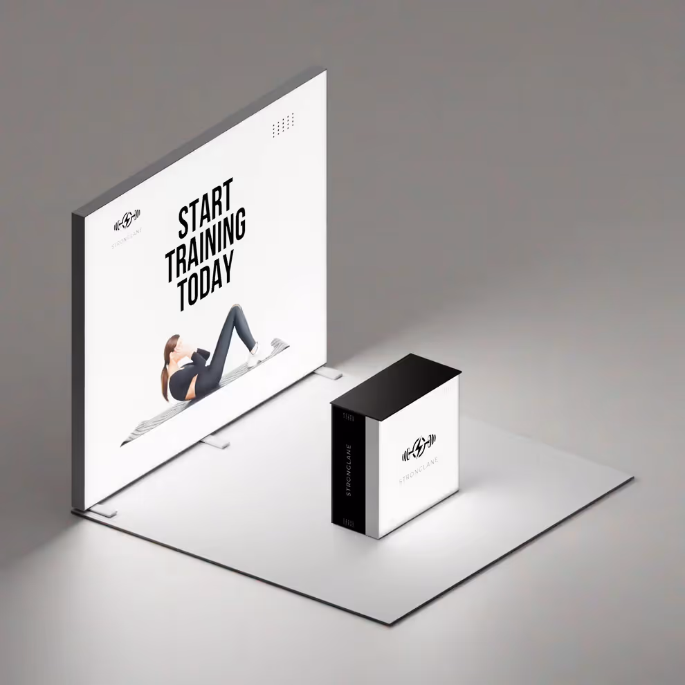 10x10 Halo portable trade show booth side view