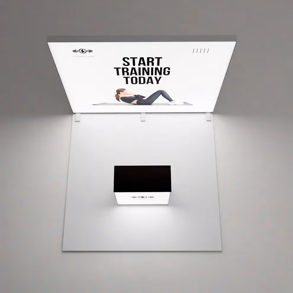 10x10 Halo backlit trade show display overhead view