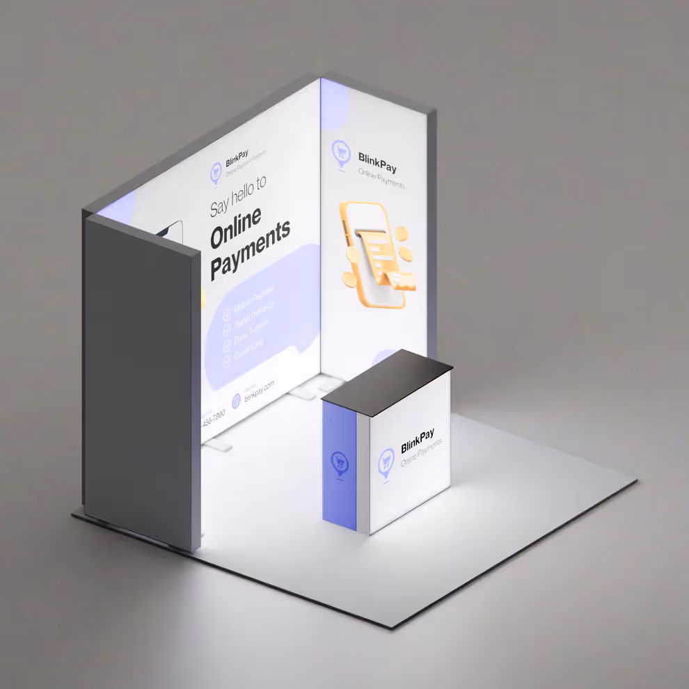 10x10 Halo portable trade show booth side view