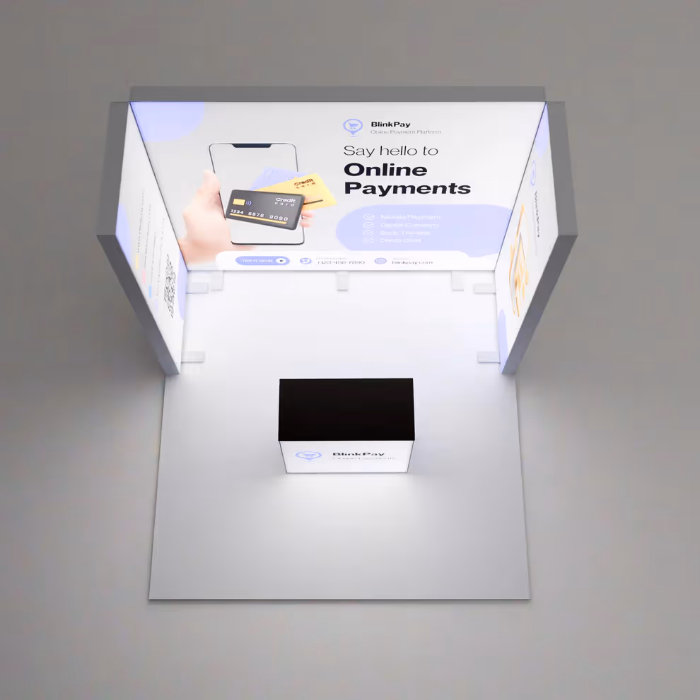 10x10 Halo backlit trade show display overhead view