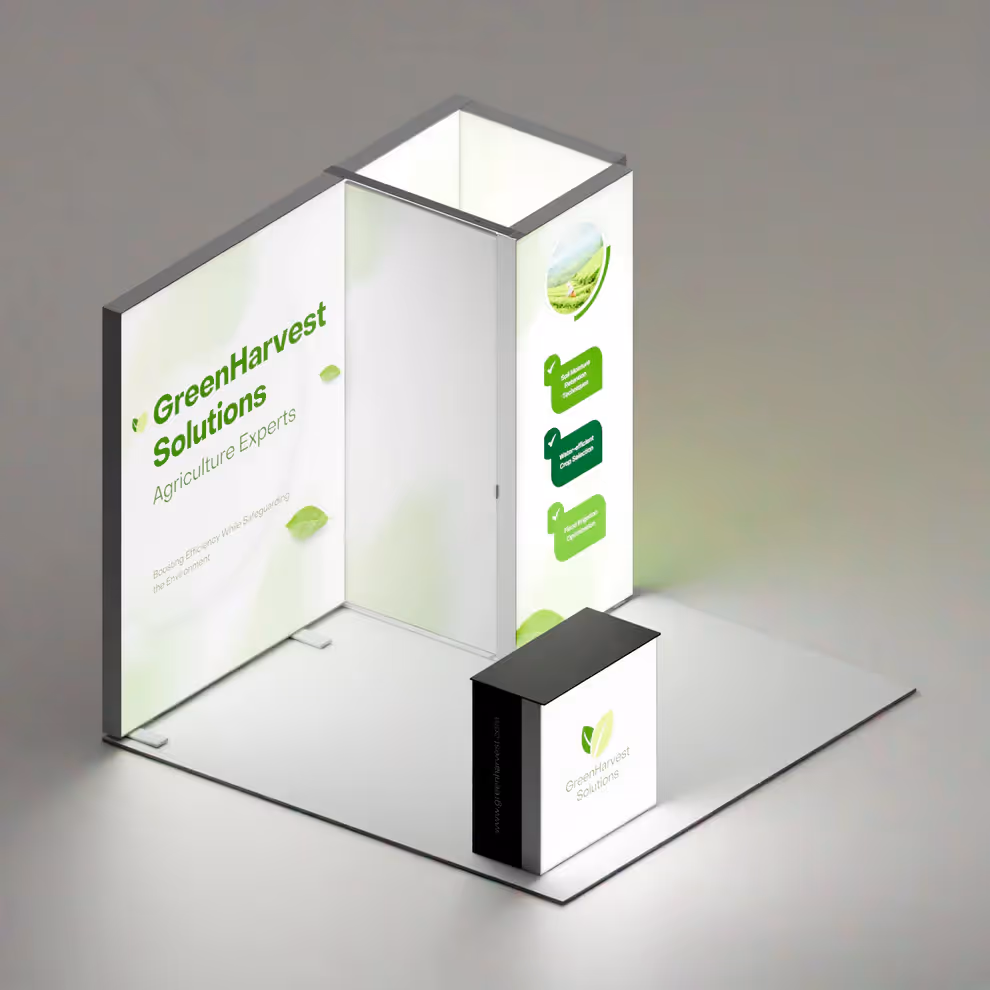 10x10 Beacon modular trade show booth side view