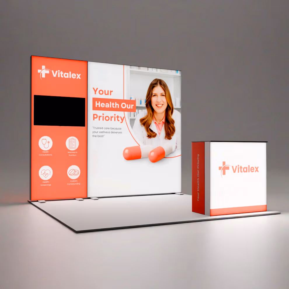 10x10 Solas backlit trade show booth