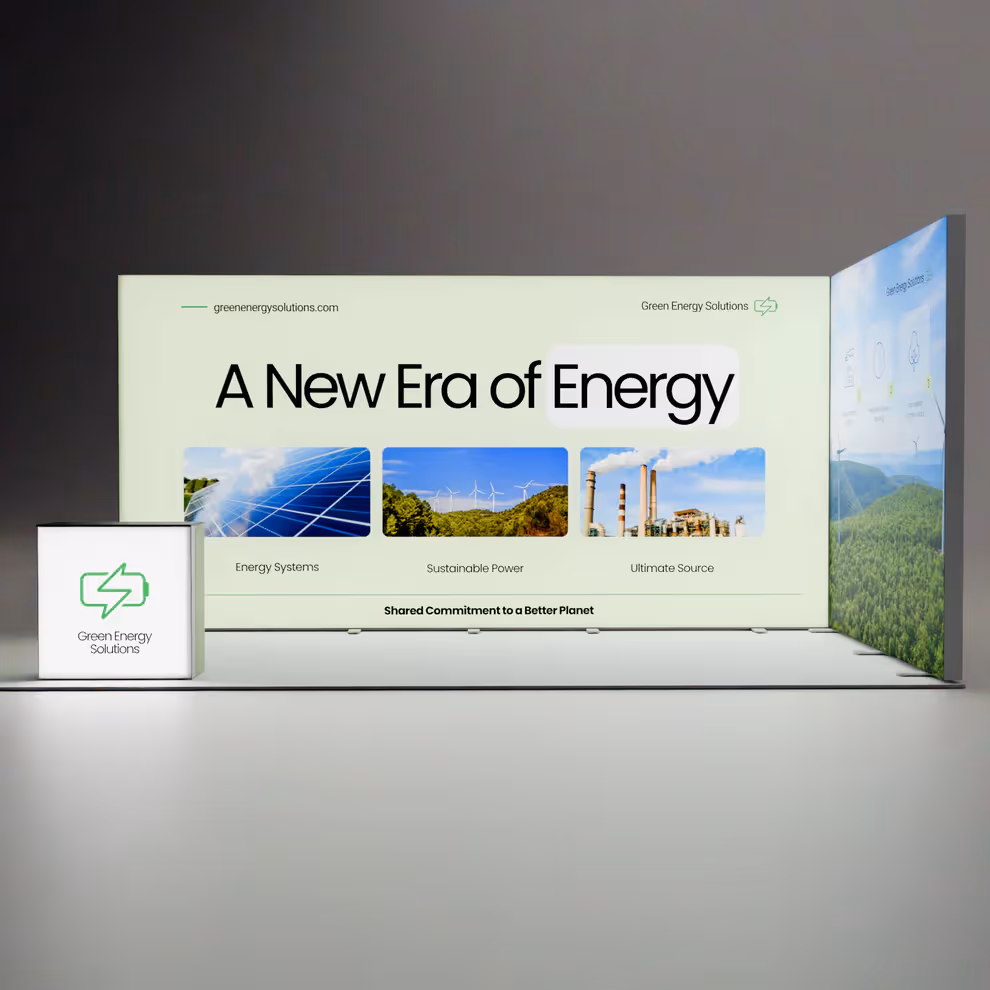 10x20 Flare backlit trade show booth front view
