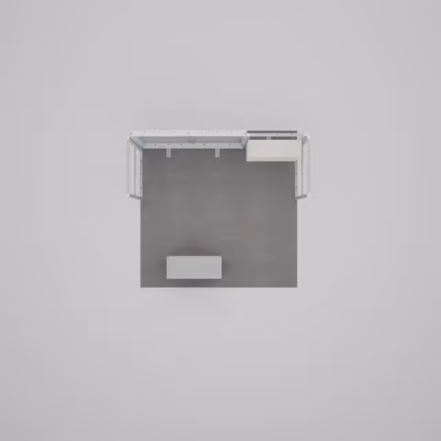 10x10 Nova trade show booth overhead layout view