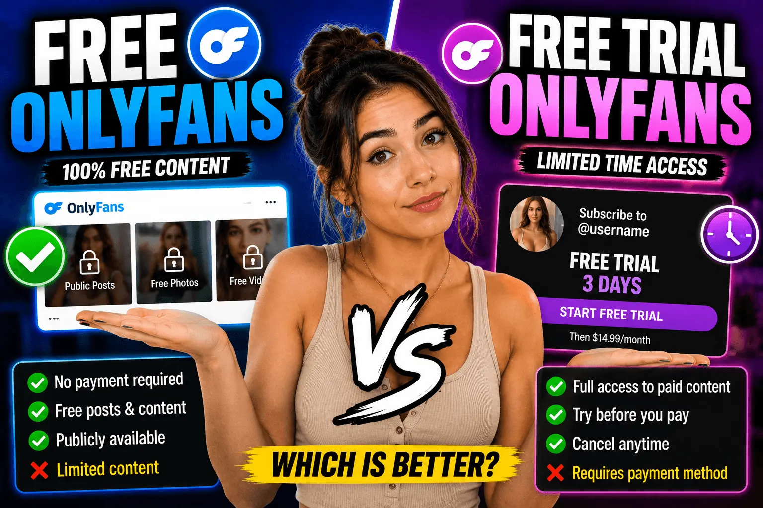 Free OnlyFans vs Free Trial OnlyFans