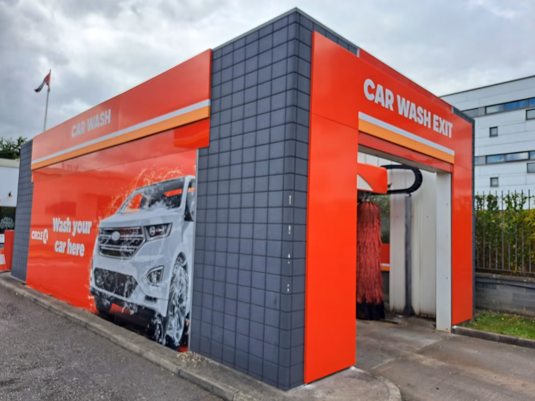 Folded aluminium goalposts and Dibond hoarding for Circle K
