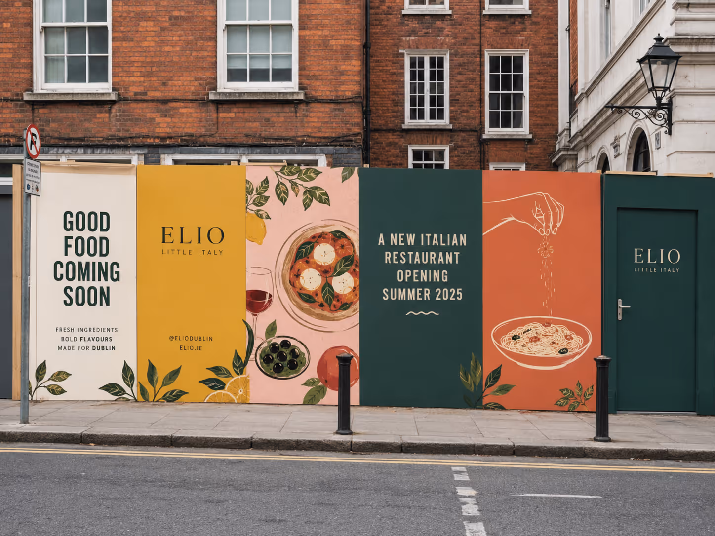 Dibond hoarding panels for Elio in Dublin 2