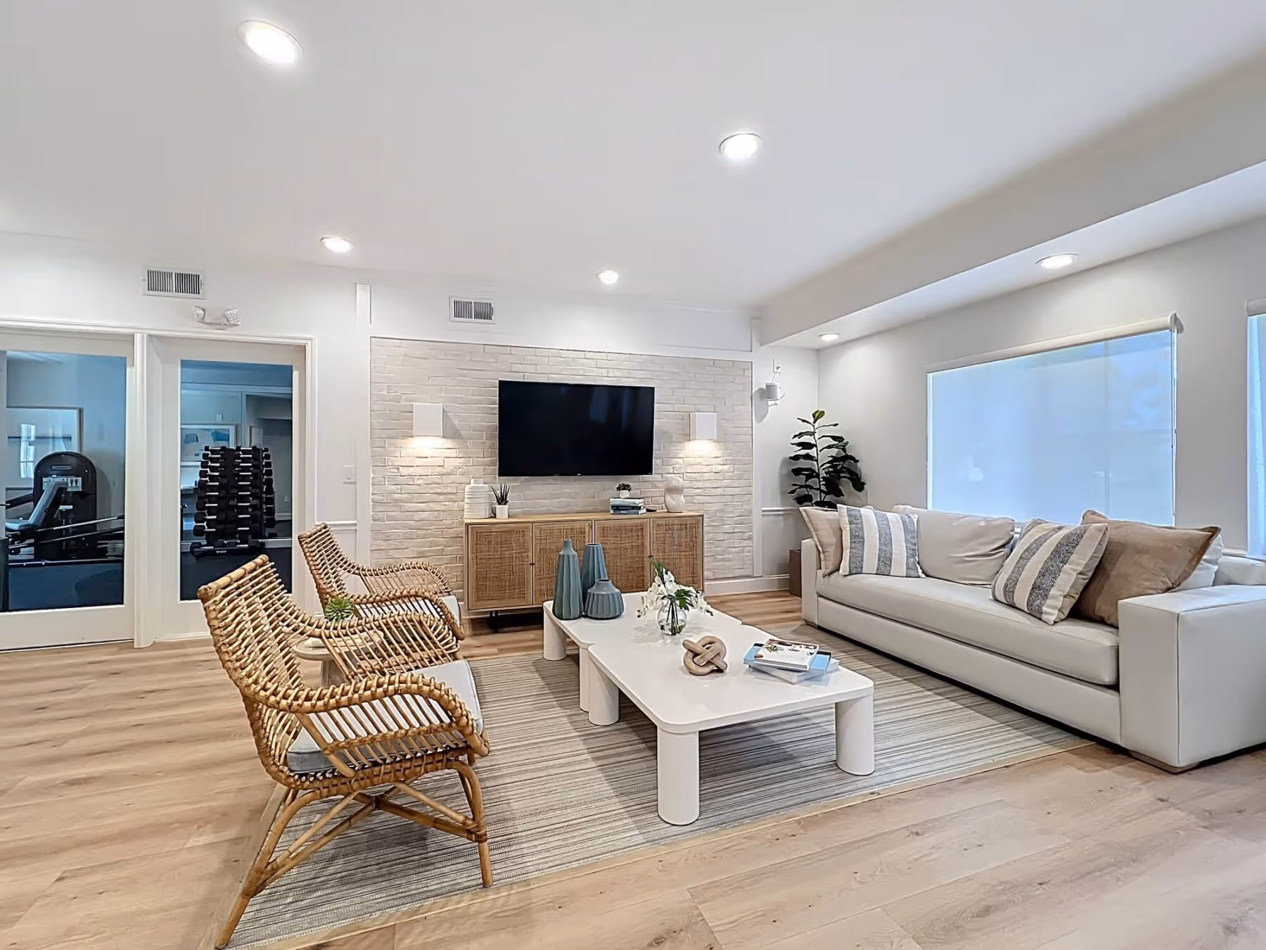 Clubhouse with lounge seating and tv