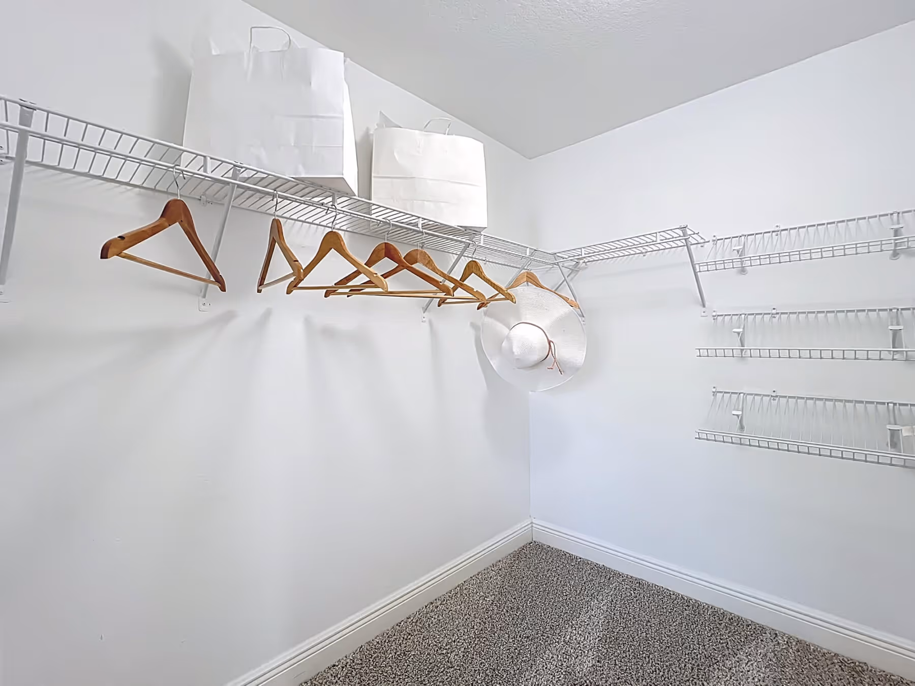 Walk in closet with shelves