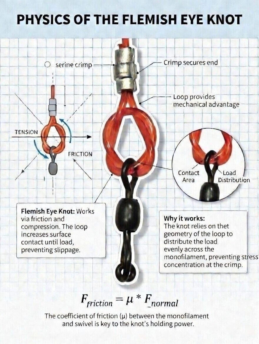 Physics of the Flemish eye knot infographic