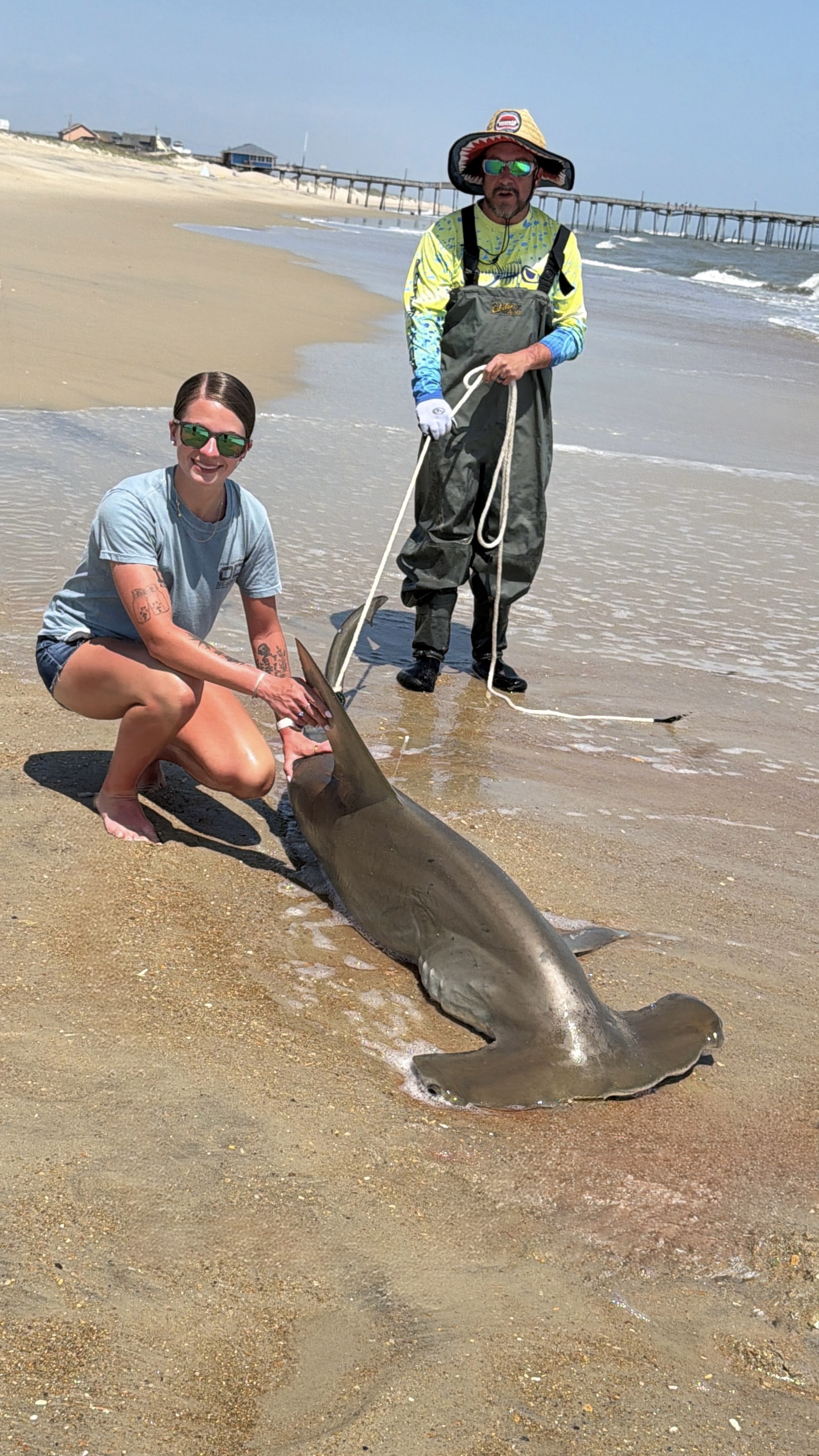 Real shark catch landed with SharkLeash Gen 2