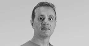 Michael Mojaver, Epilog CEO and Director, in a black-and-white portrait