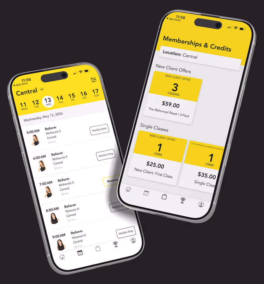 App screenshots on iPhone